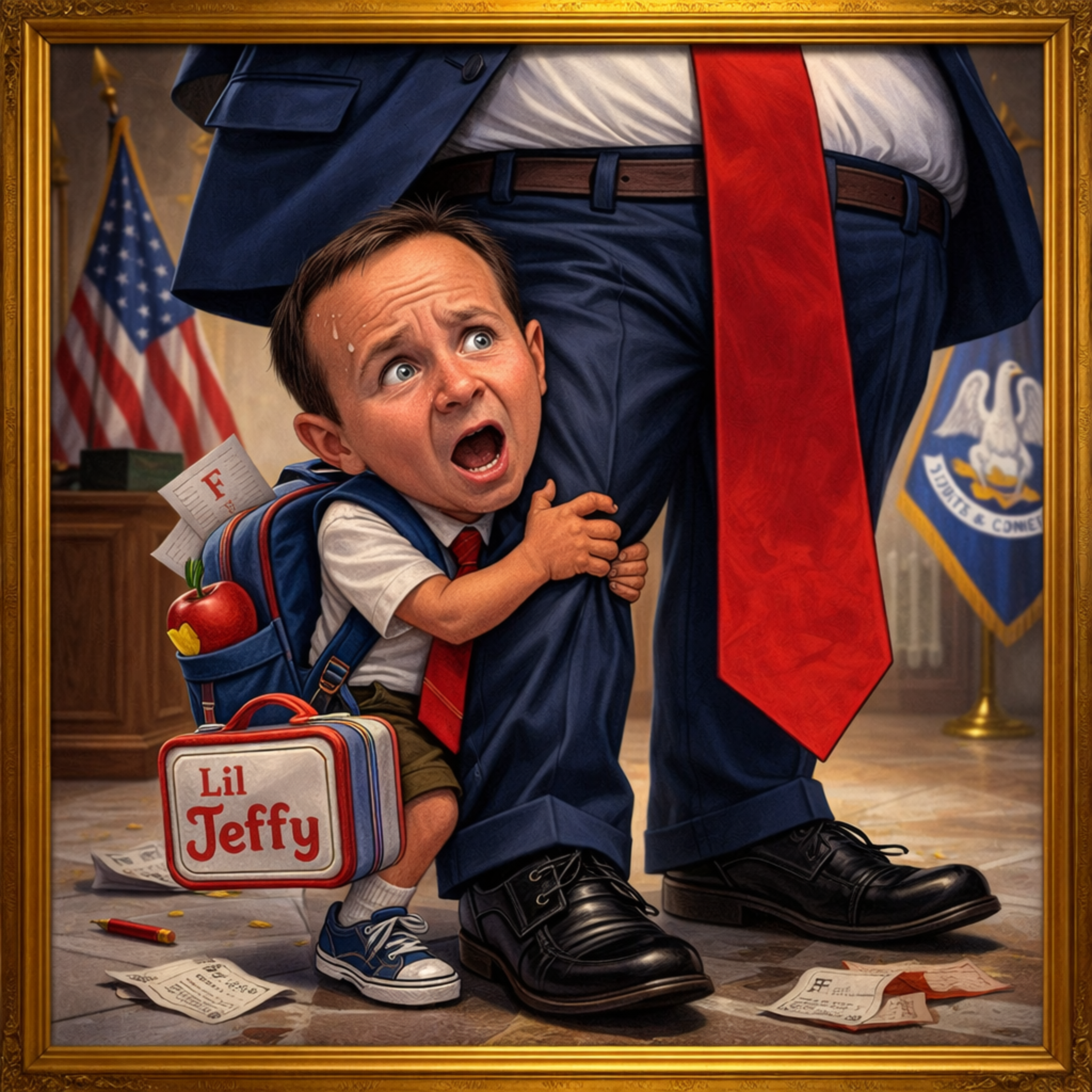 Satirical Back to School portrait of Lil Jeffy